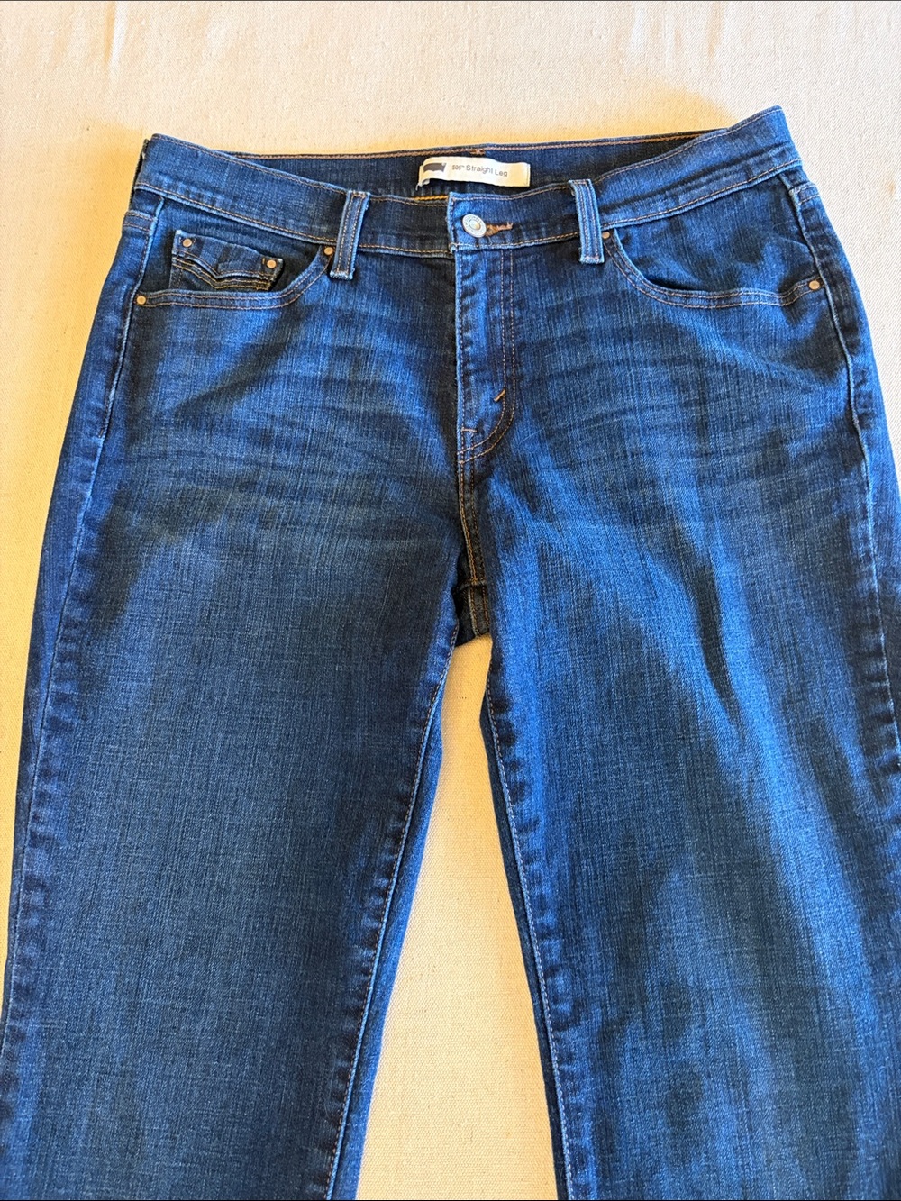Classic Straight Leg Women's Jeans in Dark Blue
